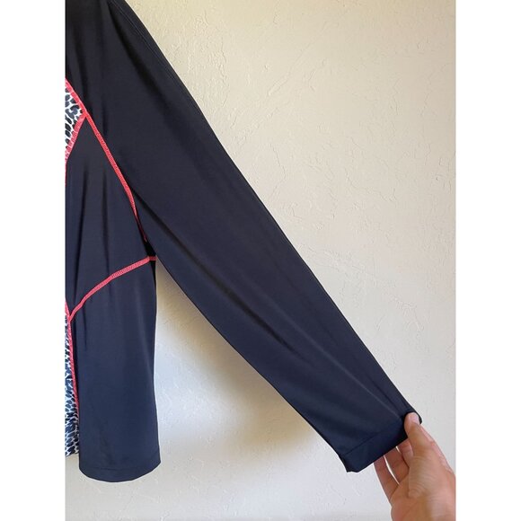 Swimsuits for All Aquabelle Black Neon Leopard Long Sleeve Rashguard Sun Protect - Picture 5 of 7